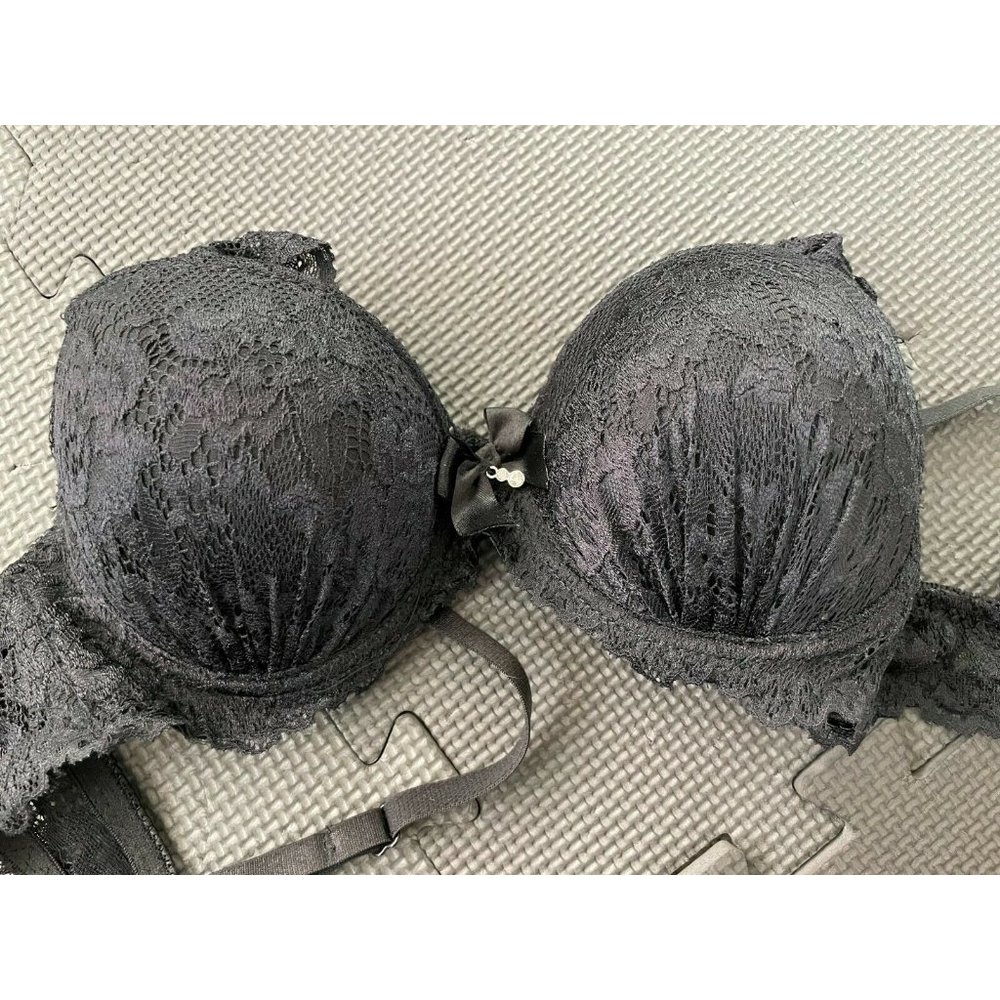 Lace Black Bra Lingerie Japanese Preppy Style Push Up Bra 32A from Japan (NEW)